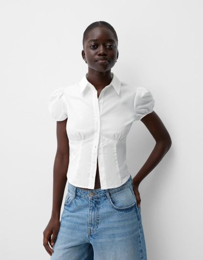 Women's Top Retro Simple Slim Shirt Temperament Commute - Image 6