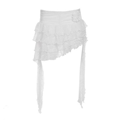 Vacation Style Three-dimensional Flower Lace Strap Skirt - Image 5