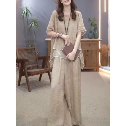 Retro Tencel Cotton And Hemp Set For Women - Image 4