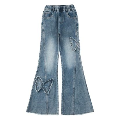 Girls' Casual Stretch All-match Denim Trousers - Image 5