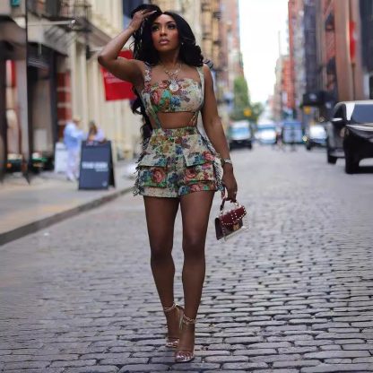 Women's Clothing Street Retro Flower Court Suit - Image 2