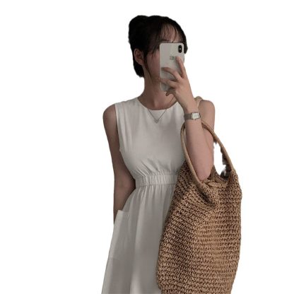 Pocket Sleeveless Vest Dress Women - Image 5