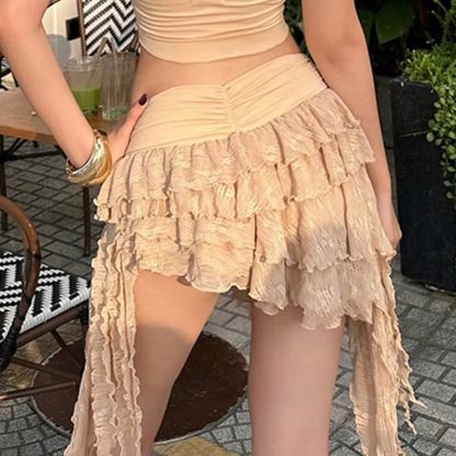 Vacation Style Three-dimensional Flower Lace Strap Skirt - Image 3