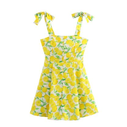Fashion Small Temperament Printed Linen Blended Mini Dress - Image 5