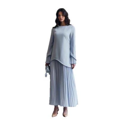 Round Neck Loose Casual Top Retro Temperament Skirt Suit Women - Image 5
