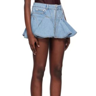 Three-dimensional Ruffled Stitching Denim Skirt