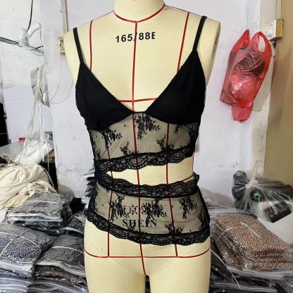Lace Stitched Backless Small Sling Women V Neck Tank Top Underwear Vest Candy Color Bralette Clothes - Image 4