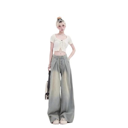 American Retro Worn Jeans Women's High Street Loose - Image 5