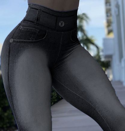 High Waist Camouflage Slim Fashion Button Stitching Casual Feet Trousers - Image 6