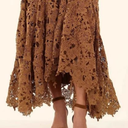 Women's Hollow Vacation Style Lace Beach Skirt - Image 4