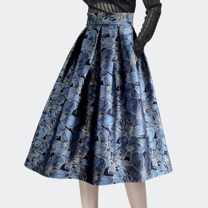 Women's High Waist Slimming Jacquard Midi Skirt - Image 2