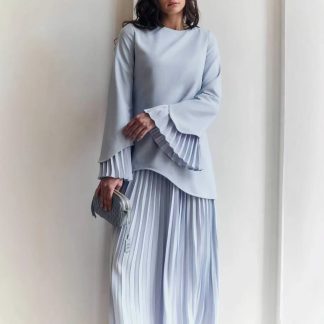 Round Neck Loose Casual Top Retro Temperament Skirt Suit Women