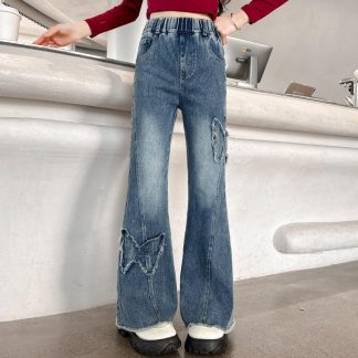 Girls' Casual Stretch All-match Denim Trousers