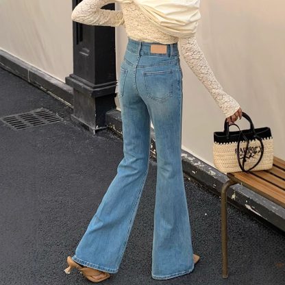 Women's High Waist Stretch Slim Bell-bottom Pants - Image 4