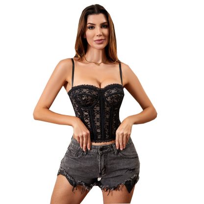 Sexy Tube Top Hollow Backless See-through Camisole - Image 5