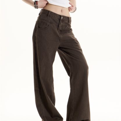 Women's Solid Color American Retro Hot Girl Jeans - Image 5