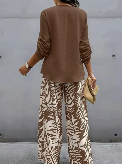 Tropical Printed Women's Casual Suit - Image 7