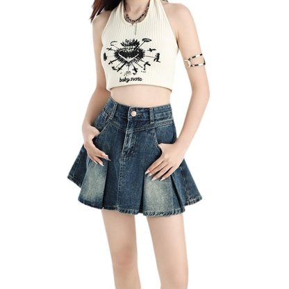 All-matching Vintage Denim Skirt Women's High Waist - Image 5