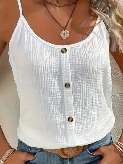 Vibrant Solid Color Cami Top - Sleek Sleeveless Design, Breathable Fabric, Perfect For Spring & Summer, Women's Casual Clothing, Ideal For Outdoor Activities, Daily Wear, And Vacation - Image 3