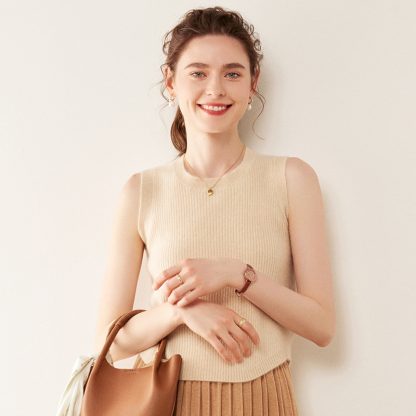 Solid Color Cashmere Knitted Sling For Women Spring And Summer - Image 7