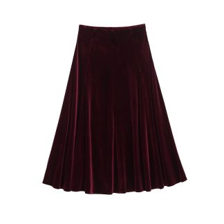 European And American Fashion Velvet Temperament Wave Skirt