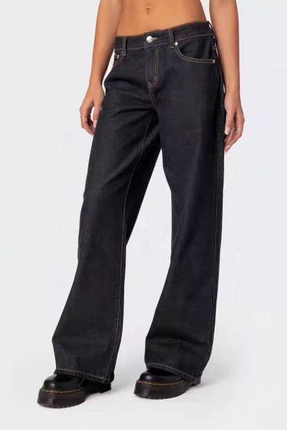 European And American Hot Girl Fashionable Simple Low Waist Wide Leg Jeans - Image 8