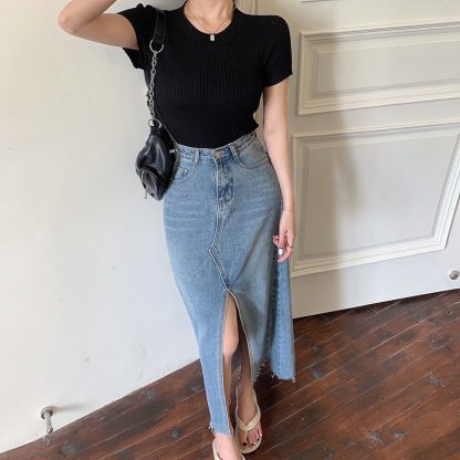 Fashion Short-sleeved Knitted Top For Women - Image 3