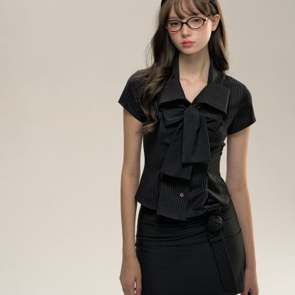 Black Rose Three-dimensional Flower Package Hip Skirt