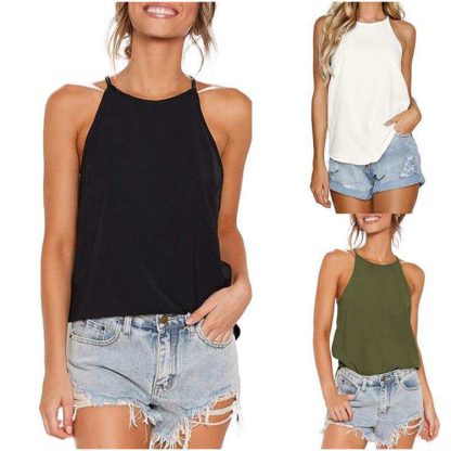 Women's European And American Irregular Solid Color Sexy Camisole - Image 2