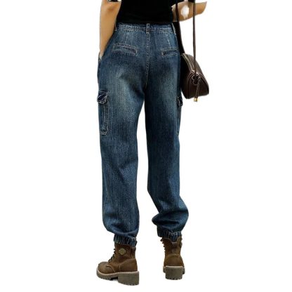 High Waist Work Clothes Jeans Women's Loose - Image 5