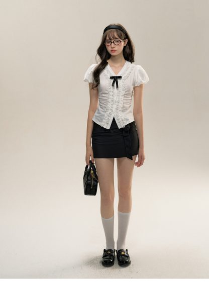 Black Rose Three-dimensional Flower Package Hip Skirt - Image 3