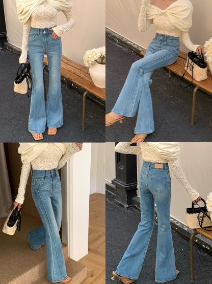 Women's High Waist Stretch Slim Bell-bottom Pants - Image 6