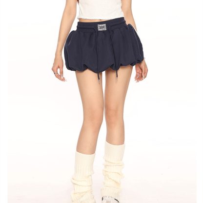 Women's Solid Color Casual Knitted Flower Bud Short Skirt - Image 8