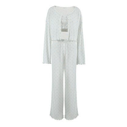 Knitted Heart Printing Comfortable Pajamas Women's Underwear - Image 5
