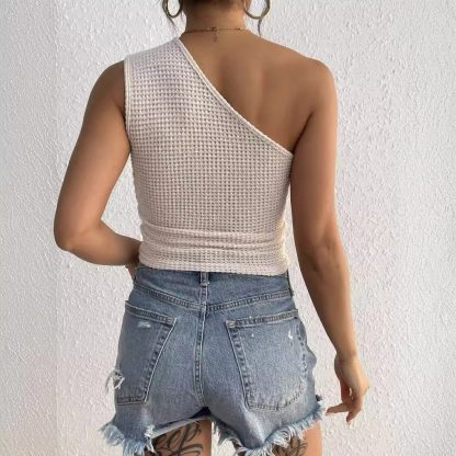 Women's Fashion One-shoulder Knitted Top - Image 2