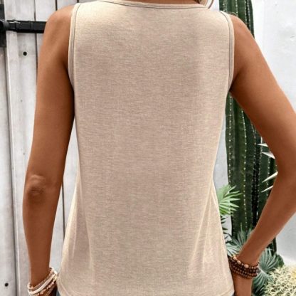 Women's Solid Color Simple Daily Wear Sleeveless Tank Top - Image 4