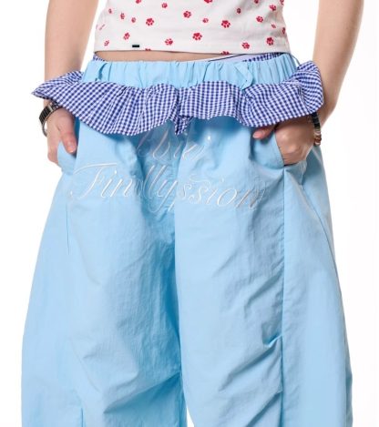 Plaid Stitching Wide Leg Pants Women's Loose Quick-drying Pants - Image 2