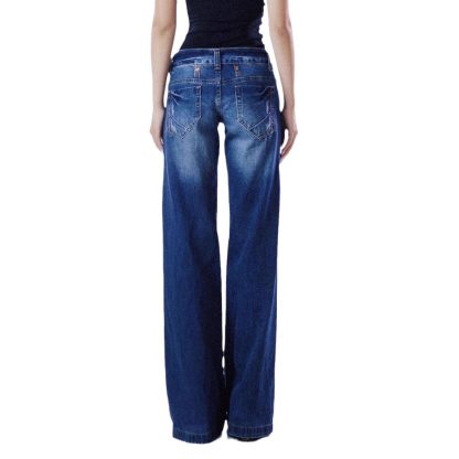 American-style Retro Low Waist Washed Straight Jeans - Image 5