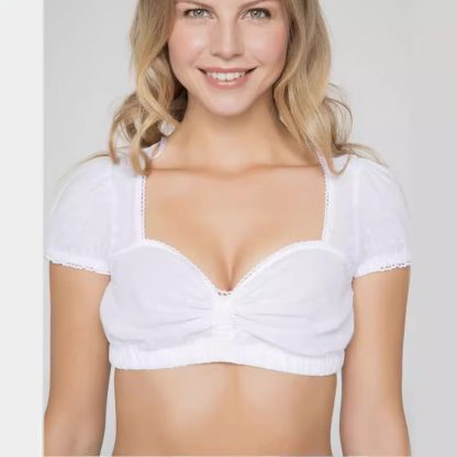 European And American Bavarian Pleating Shirt Jacquard Wave Point Small White Jersey - Image 4