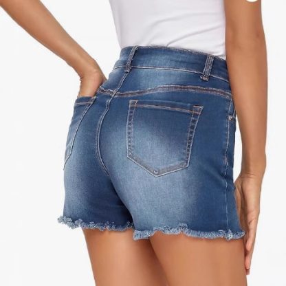 Summer High Waist All-match Slim Fit Tassel Women's Denim Shorts - Image 4