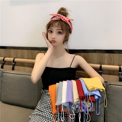 Knitted Spaghetti Straps Outerwear Slimming Inner Vest - Image 6