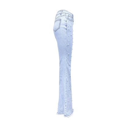 All-match Stretch Micro-nail Pearl Jeans - Image 4