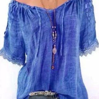 Ladies' Lace Short-sleeved Top