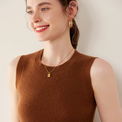 Solid Color Cashmere Knitted Sling For Women Spring And Summer - Image 3