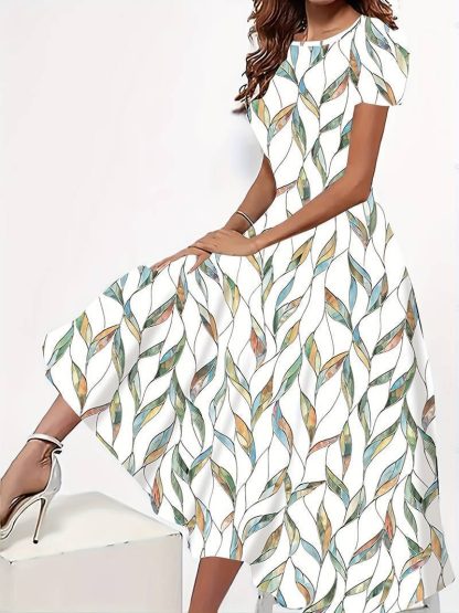 Women's Round Neck Short Sleeve Dress - Image 2