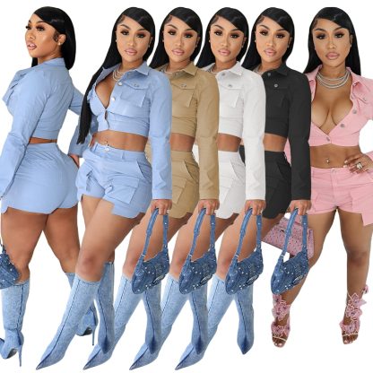 Solid Color Women's Leisure Sports Two-piece Set - Image 2