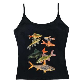Abstract Goldfish Printed Square Collar Personality Slim Fit Sling Hot Girl Street Sexy Versatile Slimming Casual Vest
