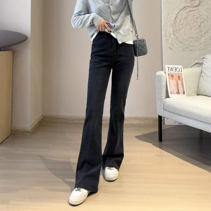 Goddess Long Legs Bootcut Trousers High Waist Slimming Slim Micro Elastic Small Horn - Image 7