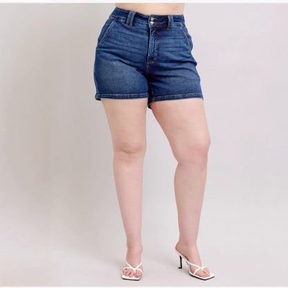 New Summer Women's Fashion High Waist Double Buckle Denim Shorts - Image 3