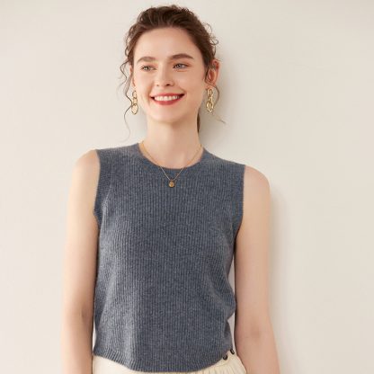Solid Color Cashmere Knitted Sling For Women Spring And Summer - Image 4
